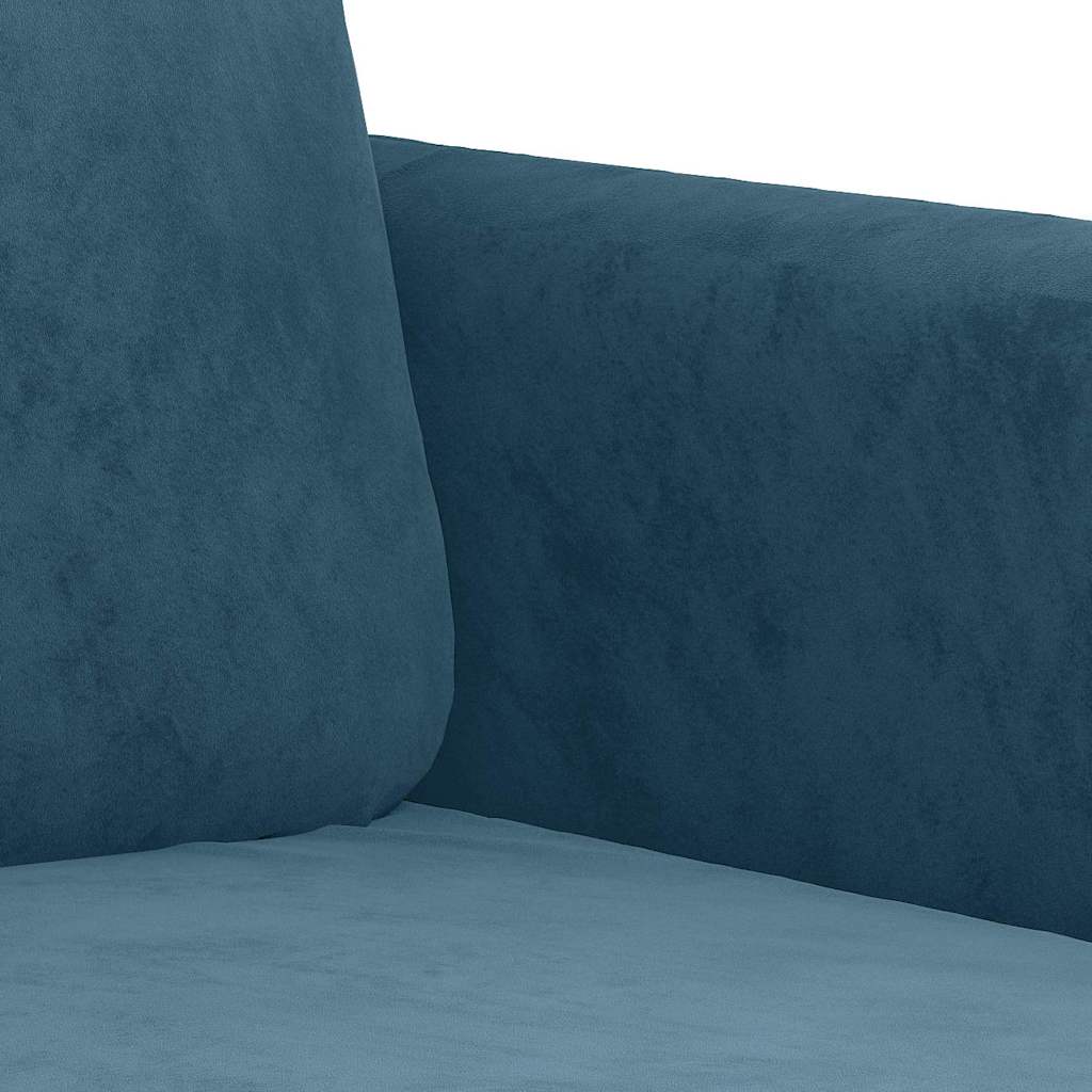 3-delige Loungeset met kussens fluweel blauw is nu te koop bij PeponiXL, paradijselijk wonen!