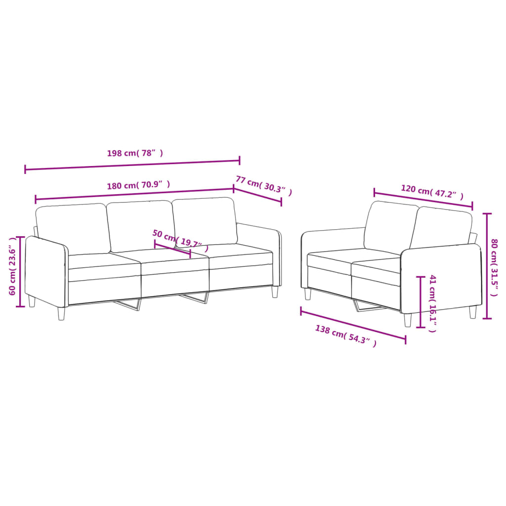 2-delige Loungeset fluweel lichtgrijs is nu te koop bij PeponiXL, paradijselijk wonen!
