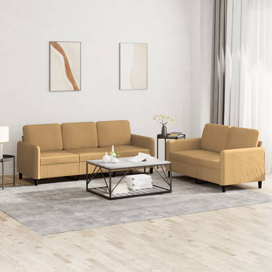 2-delige Loungeset fluweel bruin is nu te koop bij PeponiXL, paradijselijk wonen!