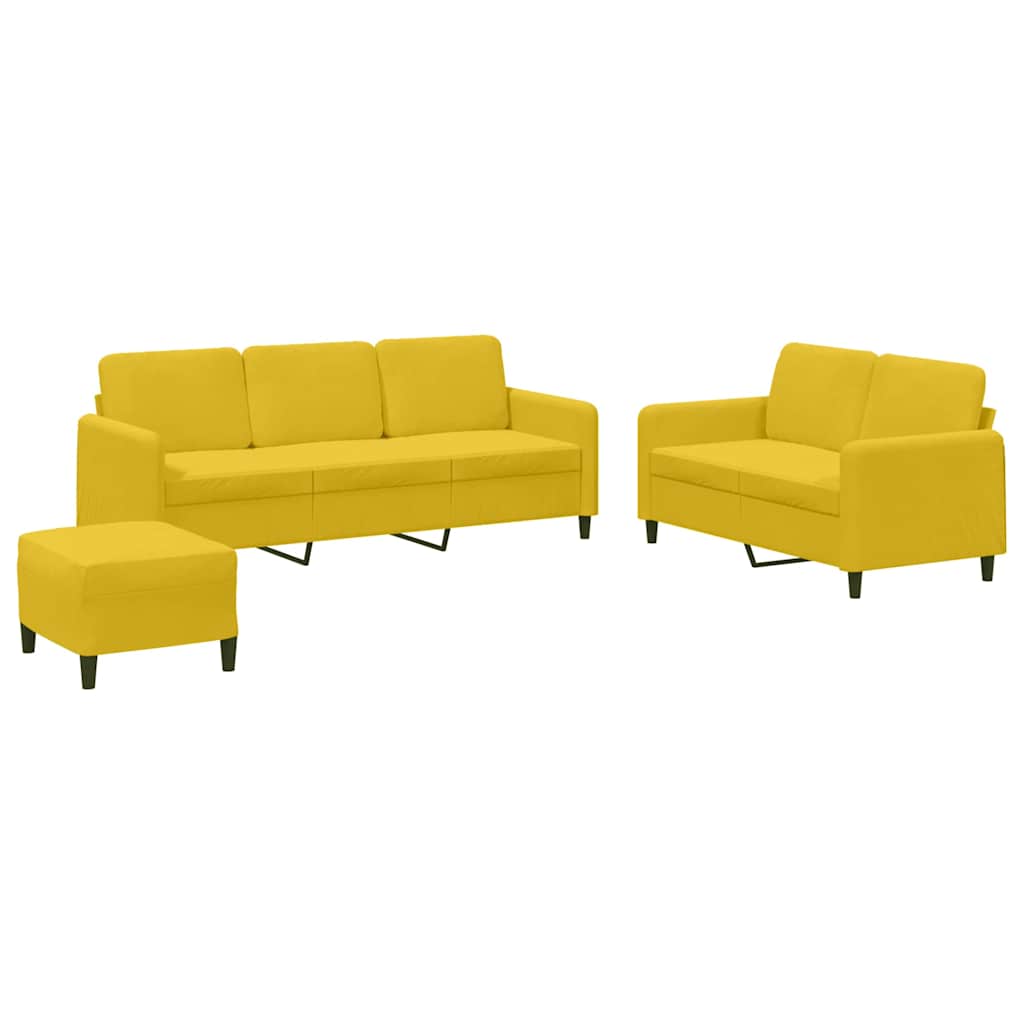 3-delige Loungeset fluweel geel is nu te koop bij PeponiXL, paradijselijk wonen!