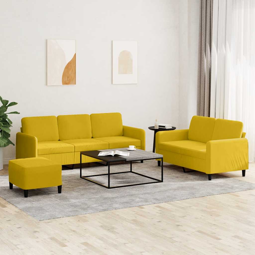 3-delige Loungeset fluweel geel is nu te koop bij PeponiXL, paradijselijk wonen!