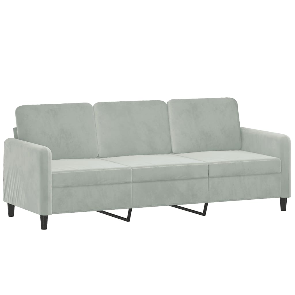 2-delige Loungeset met kussens fluweel lichtgrijs is nu te koop bij PeponiXL, paradijselijk wonen!