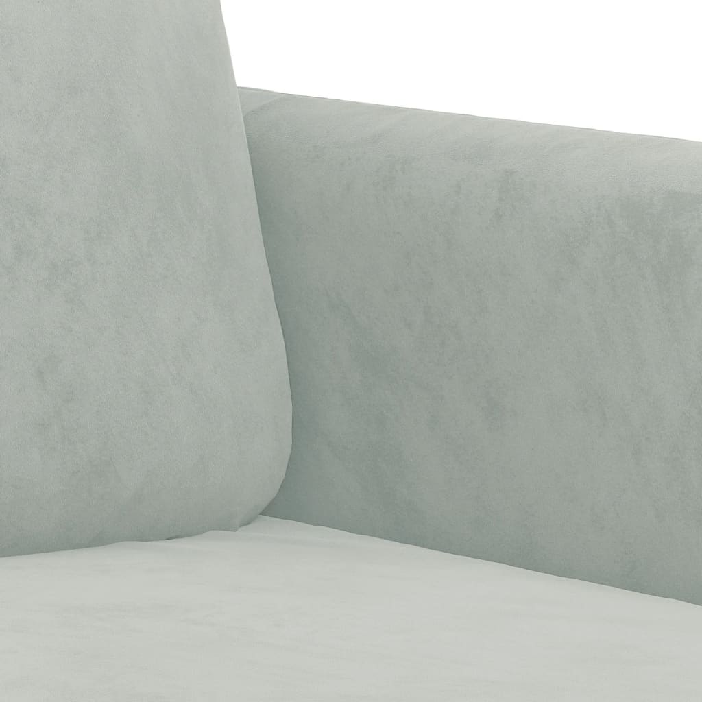 2-delige Loungeset met kussens fluweel lichtgrijs is nu te koop bij PeponiXL, paradijselijk wonen!