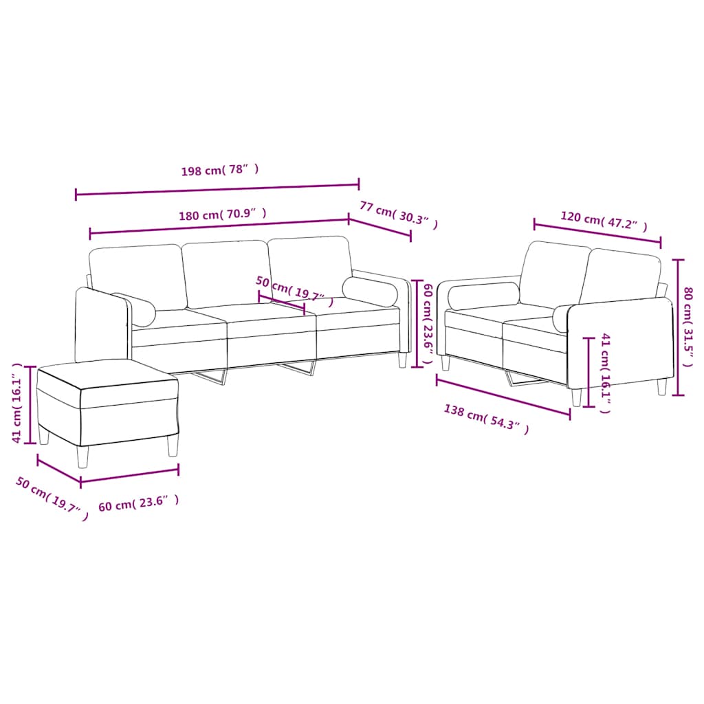 3-delige Loungeset met kussens fluweel geel is nu te koop bij PeponiXL, paradijselijk wonen!