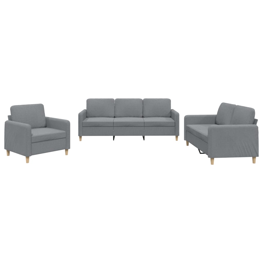 3-delige Loungeset met kussens stof lichtgrijs is nu te koop bij PeponiXL, paradijselijk wonen!