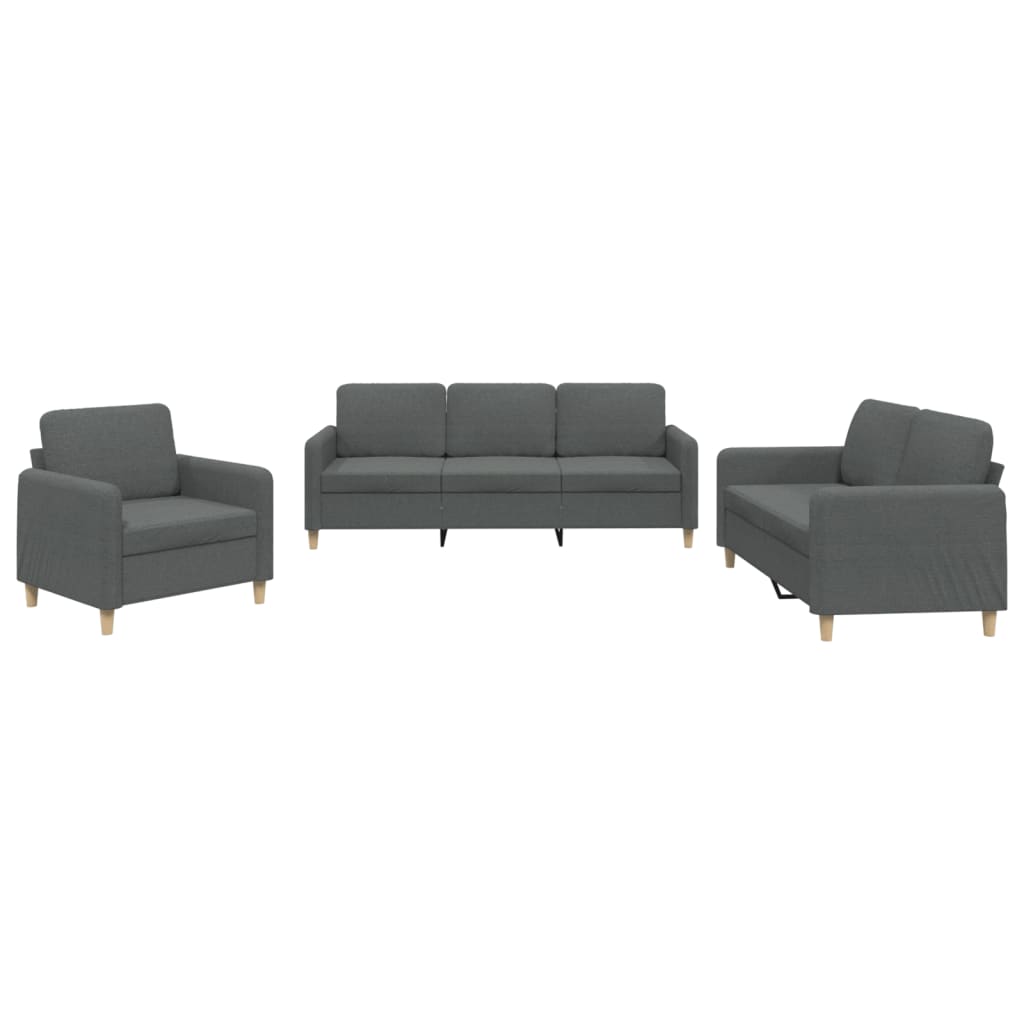 3-delige Loungeset met kussens stof donkergrijs is nu te koop bij PeponiXL, paradijselijk wonen!