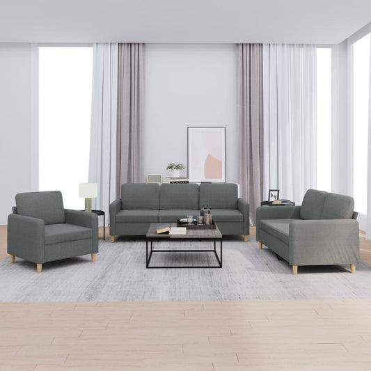 3-delige Loungeset met kussens stof donkergrijs is nu te koop bij PeponiXL, paradijselijk wonen!