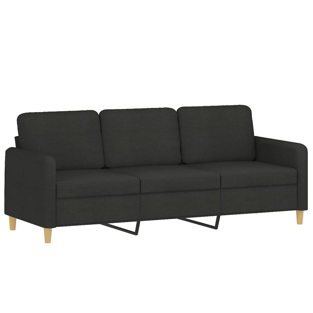 3-delige loungeset met kussens stof zwart is nu te koop bij PeponiXL, paradijselijk wonen!