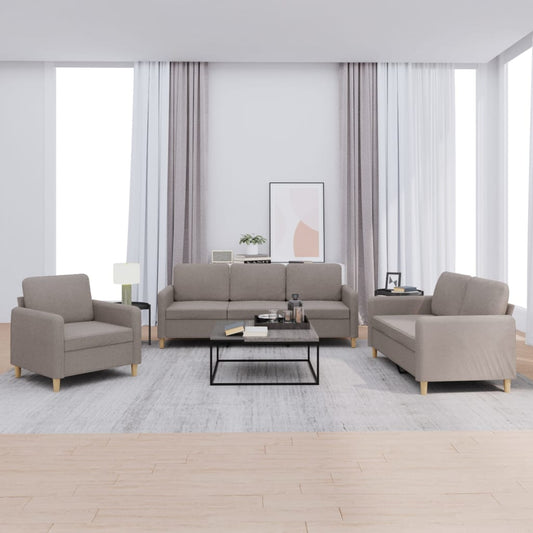 3-delige Loungeset met kussens stof taupe is nu te koop bij PeponiXL, paradijselijk wonen!