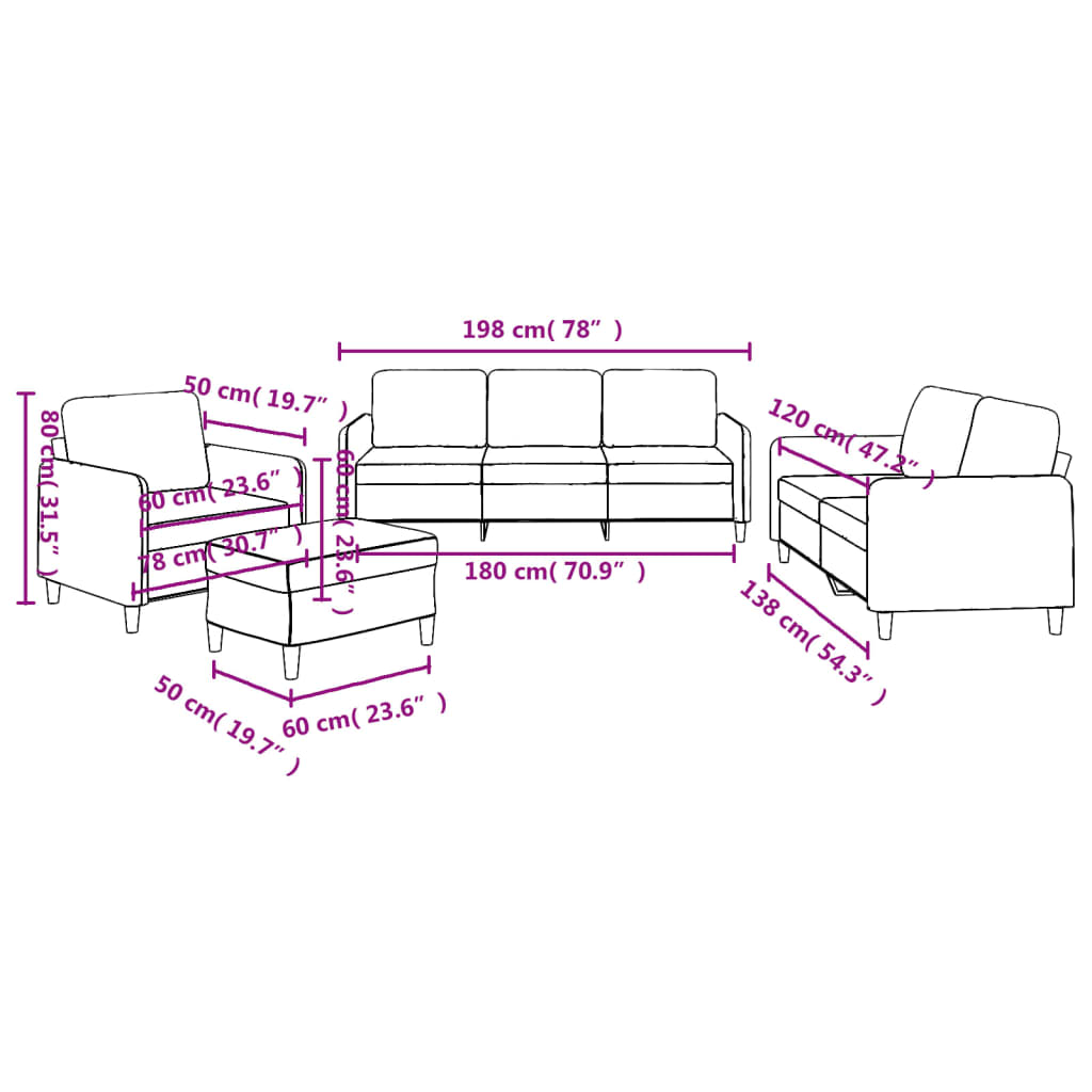 4-delige loungeset met kussens stof zwart is nu te koop bij PeponiXL, paradijselijk wonen!