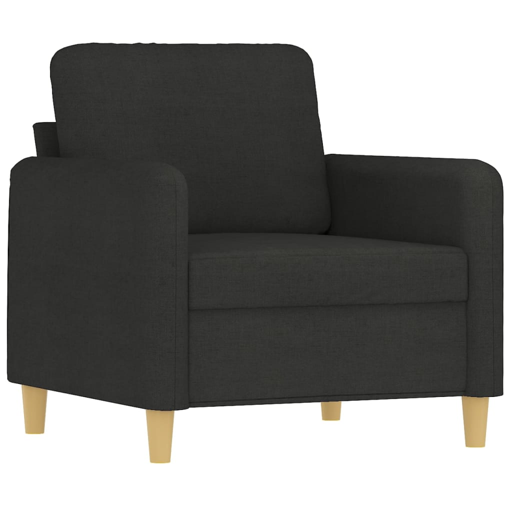 3-delige Loungeset met kussens stof zwart is nu te koop bij PeponiXL, paradijselijk wonen!