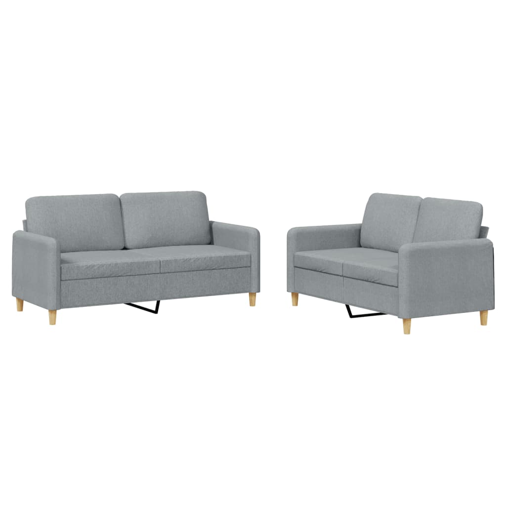 2-delige Loungeset met kussens stof lichtgrijs is nu te koop bij PeponiXL, paradijselijk wonen!