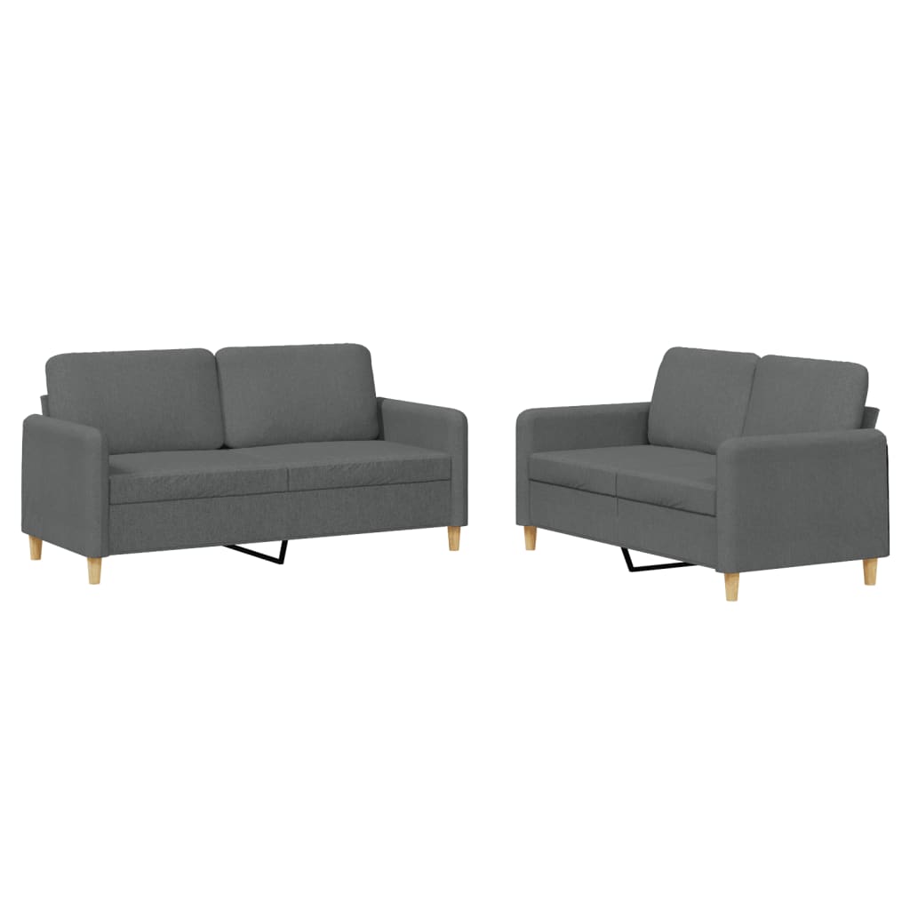 2-delige Loungeset met kussens stof donkergrijs is nu te koop bij PeponiXL, paradijselijk wonen!