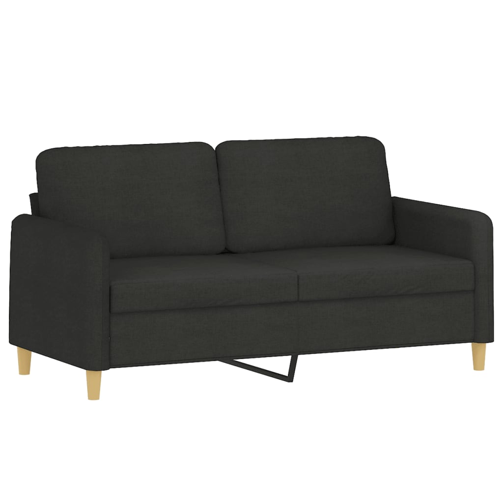 2-delige loungeset met kussens stof zwart is nu te koop bij PeponiXL, paradijselijk wonen!