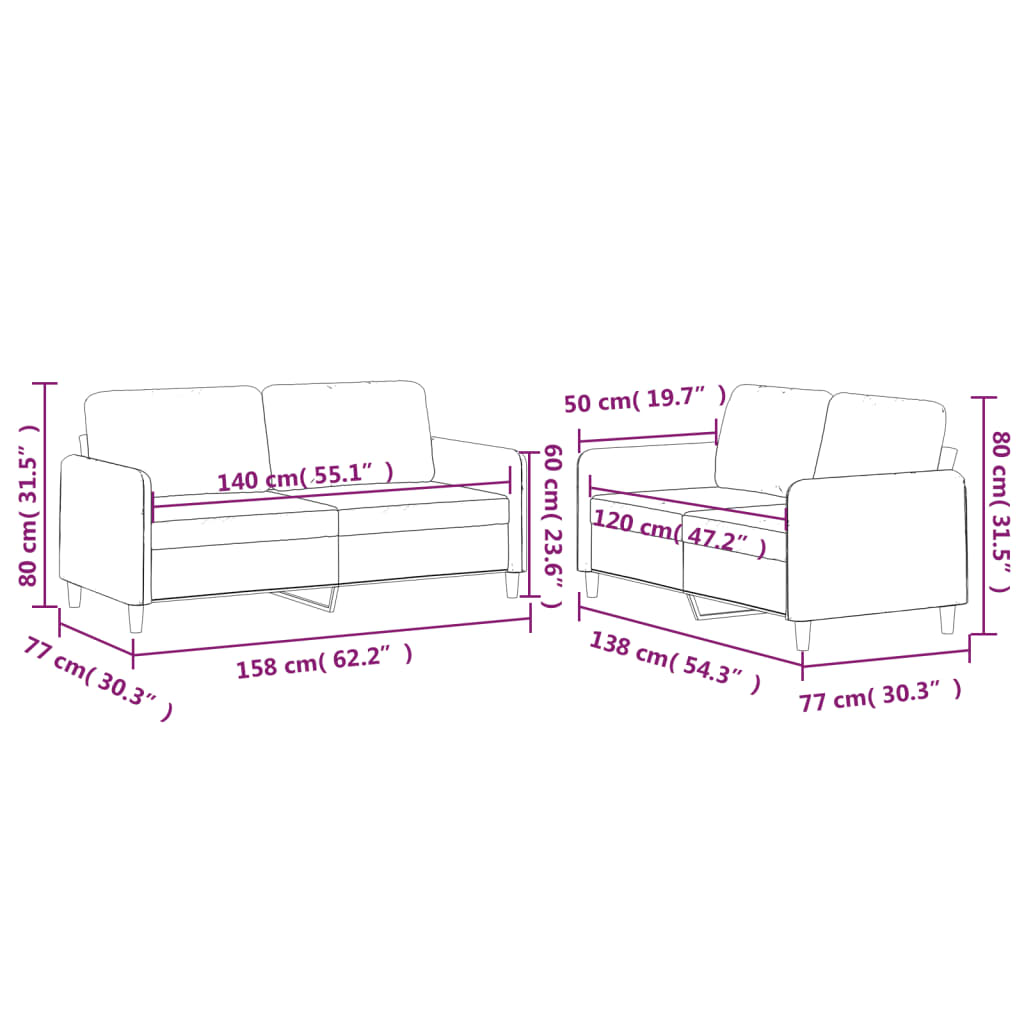 2-delige loungeset met kussens stof zwart is nu te koop bij PeponiXL, paradijselijk wonen!