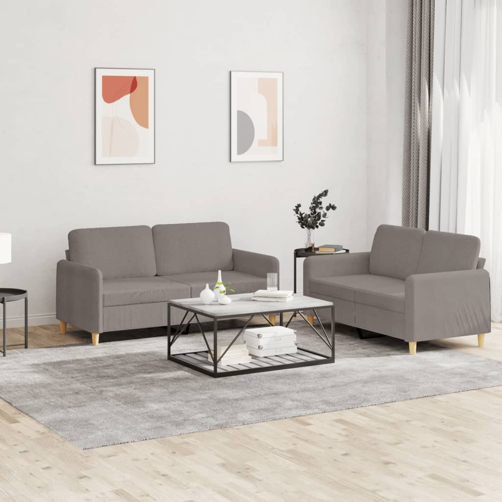 2-delige Loungeset met kussens stof taupe is nu te koop bij PeponiXL, paradijselijk wonen!