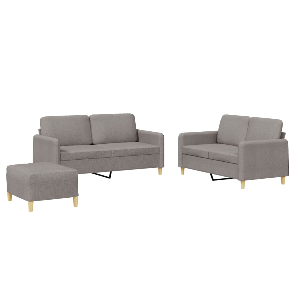 3-delige Loungeset met kussens stof taupe is nu te koop bij PeponiXL, paradijselijk wonen!