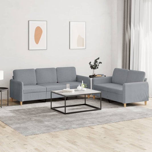2-delige Loungeset met kussens stof lichtgrijs is nu te koop bij PeponiXL, paradijselijk wonen!
