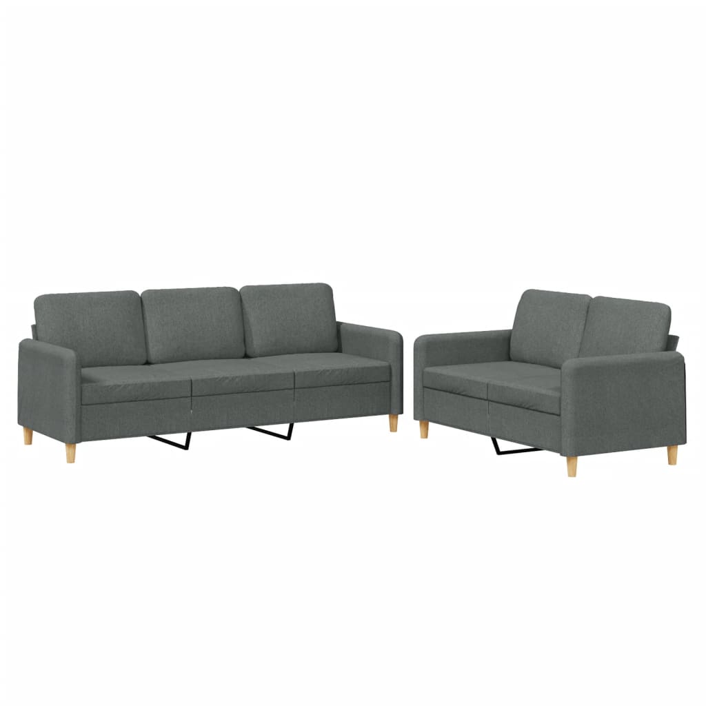 2-delige Loungeset met kussens stof donkergrijs is nu te koop bij PeponiXL, paradijselijk wonen!
