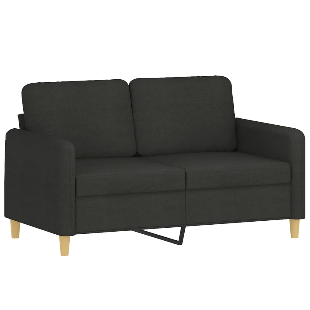 2-delige loungeset met kussens stof zwart is nu te koop bij PeponiXL, paradijselijk wonen!