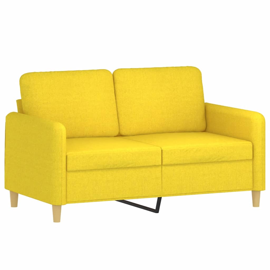 2-delige Loungeset met kussens stof lichtgeel