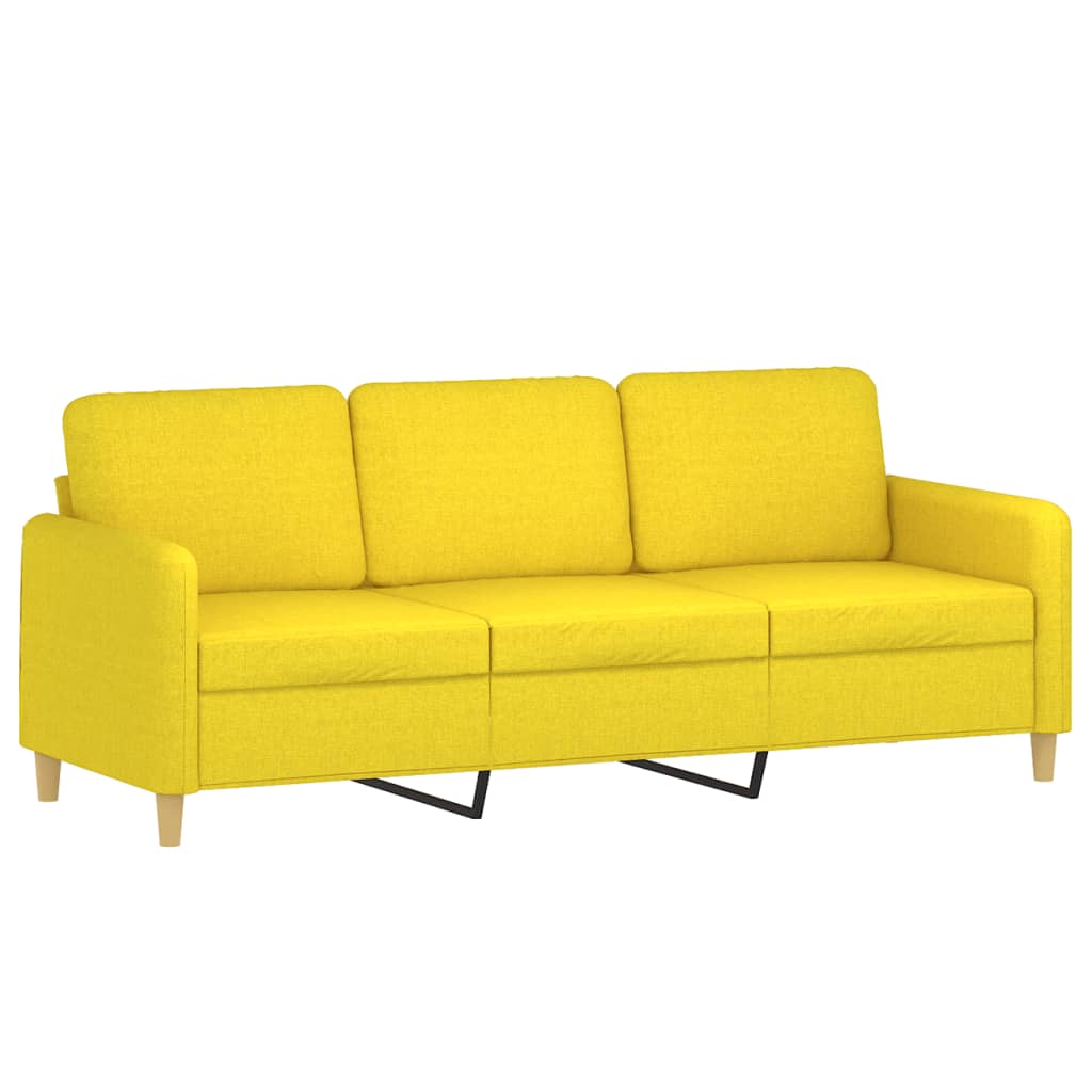 2-delige Loungeset met kussens stof lichtgeel