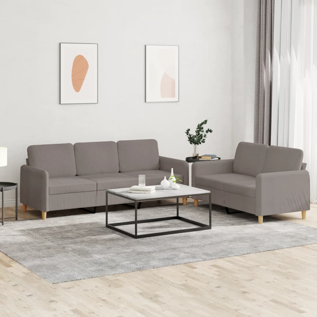2-delige Loungeset met kussens stof taupe is nu te koop bij PeponiXL, paradijselijk wonen!