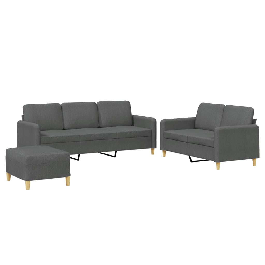 3-delige Loungeset met kussens stof donkergrijs is nu te koop bij PeponiXL, paradijselijk wonen!