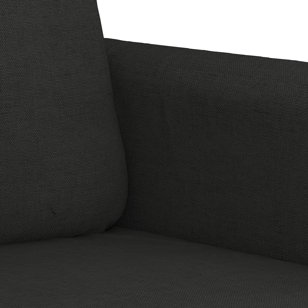 3-delige loungeset met kussens stof zwart is nu te koop bij PeponiXL, paradijselijk wonen!