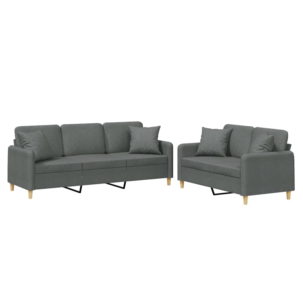 2-delige Loungeset met kussens stof donkergrijs is nu te koop bij PeponiXL, paradijselijk wonen!