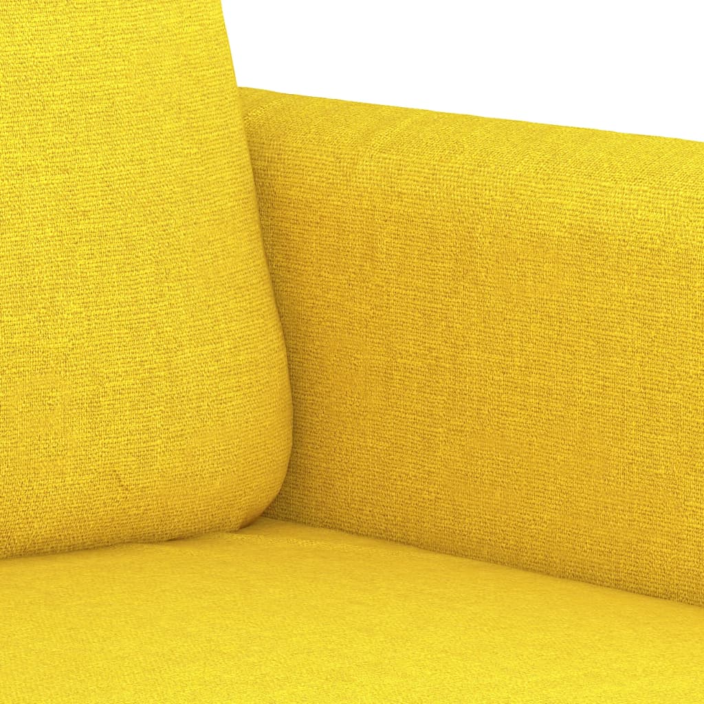 2-delige Loungeset met kussens stof lichtgeel