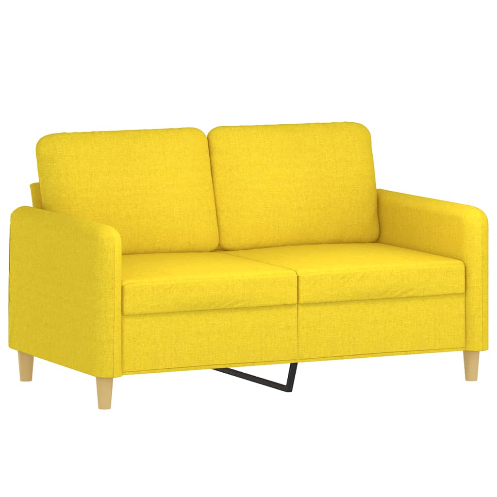 3-delige Loungeset met kussens stof lichtgeel