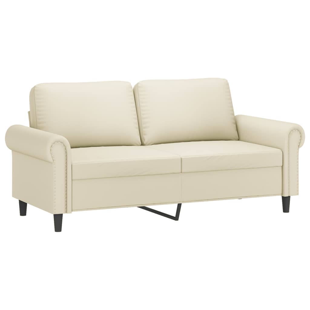 2-delige Loungeset met kussens kunstleer crème is nu te koop bij PeponiXL, paradijselijk wonen!