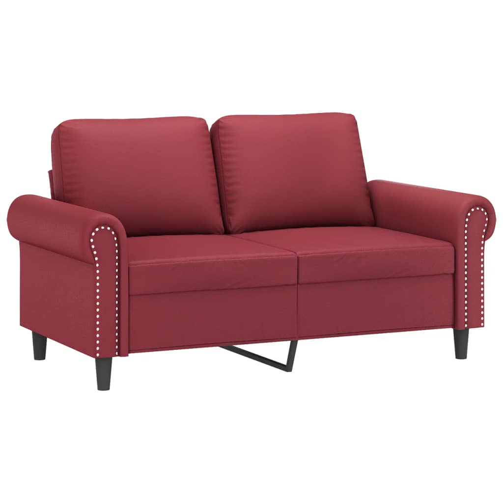 2-delige Loungeset met kussens kunstleer wijnrood is nu te koop bij PeponiXL, paradijselijk wonen!