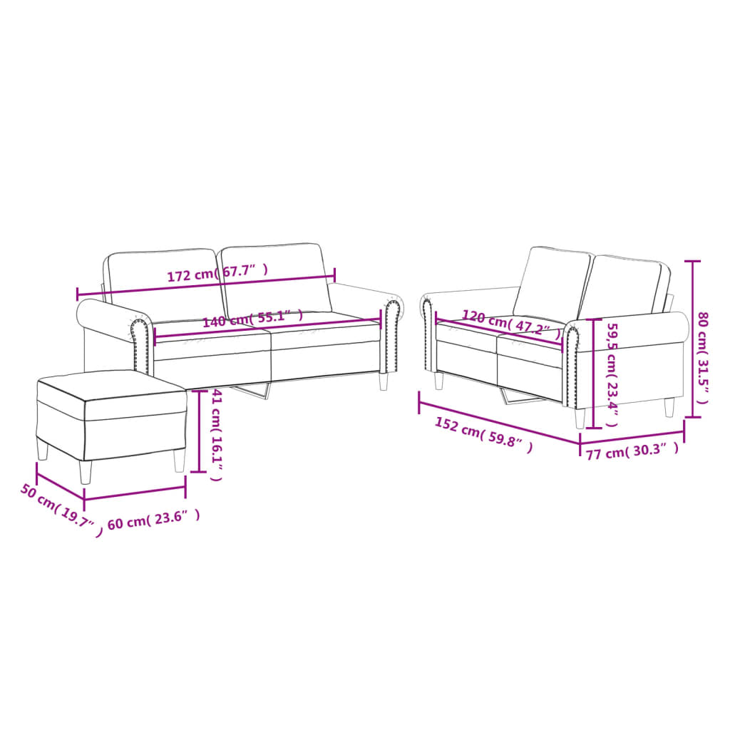 3-delige Loungeset met kussens kunstleer zwart is nu te koop bij PeponiXL, paradijselijk wonen!