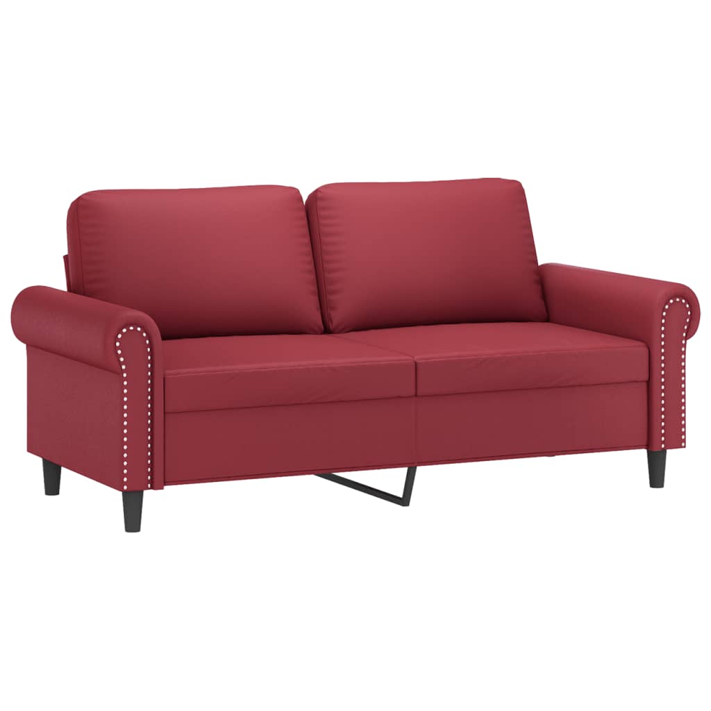 3-delige Loungeset met kussens kunstleer wijnrood is nu te koop bij PeponiXL, paradijselijk wonen!