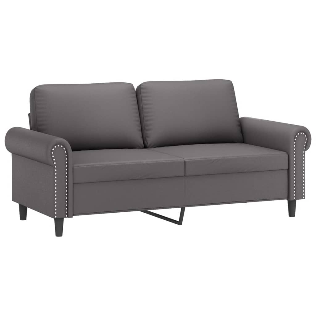 3-delige Loungeset met kussens kunstleer grijs is nu te koop bij PeponiXL, paradijselijk wonen!