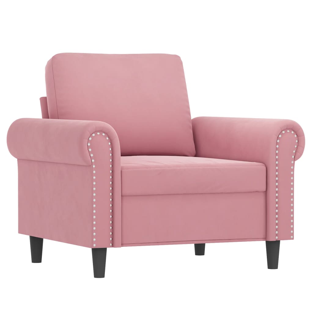 3-delige Loungeset met kussens fluweel roze is nu te koop bij PeponiXL, paradijselijk wonen!