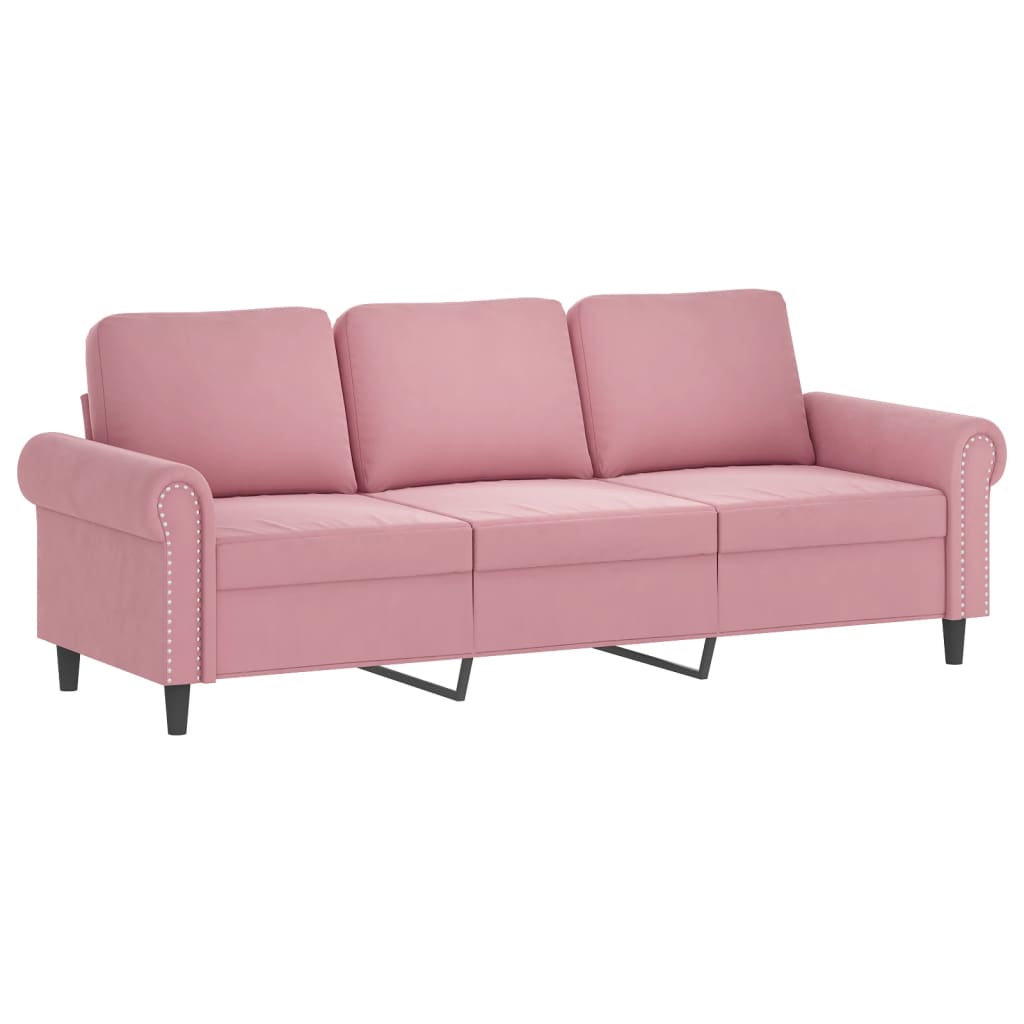 3-delige Loungeset met kussens fluweel roze is nu te koop bij PeponiXL, paradijselijk wonen!