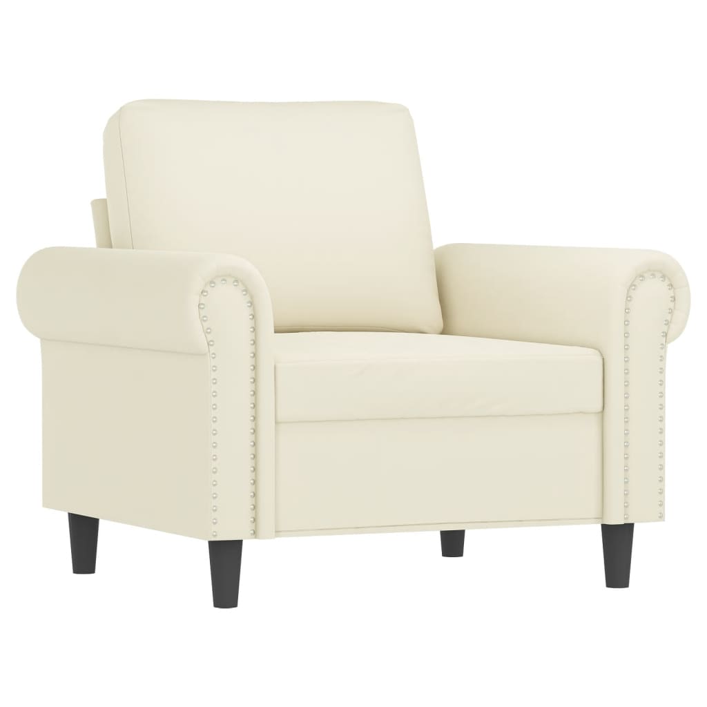 3-delige Loungeset met kussens fluweel crèmekleurig is nu te koop bij PeponiXL, paradijselijk wonen!