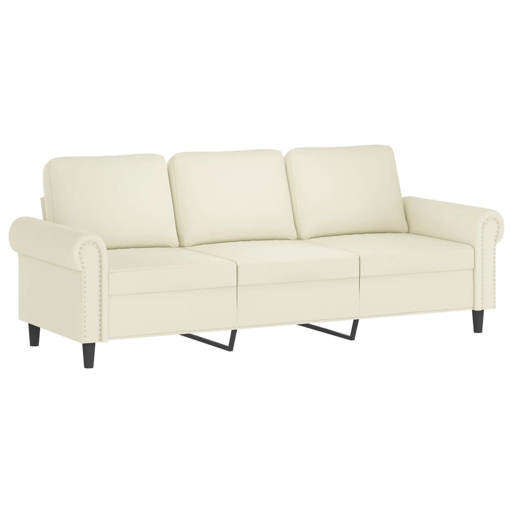 3-delige Loungeset met kussens fluweel crèmekleurig is nu te koop bij PeponiXL, paradijselijk wonen!