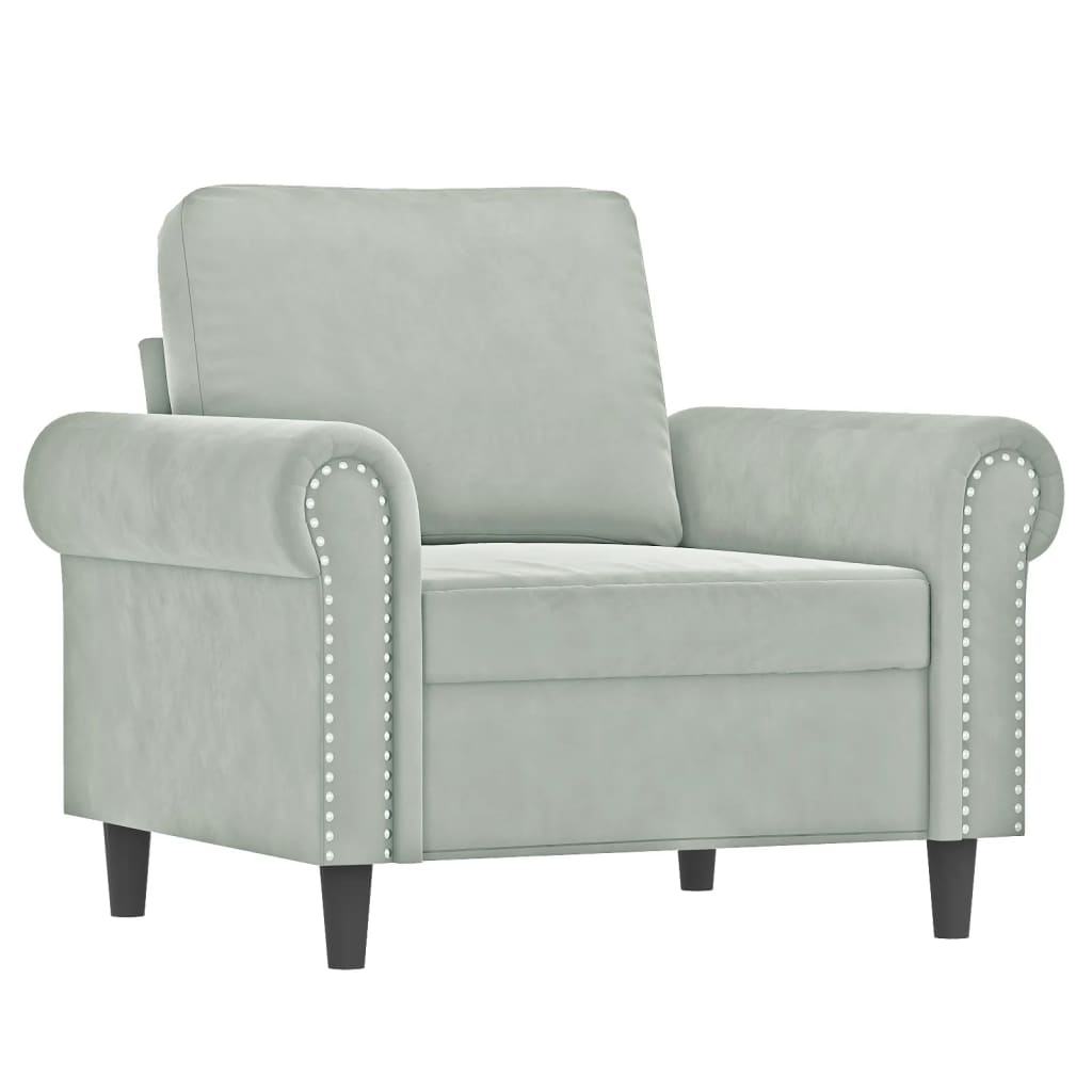 4-delige Loungeset met kussens fluweel lichtgrijs is nu te koop bij PeponiXL, paradijselijk wonen!