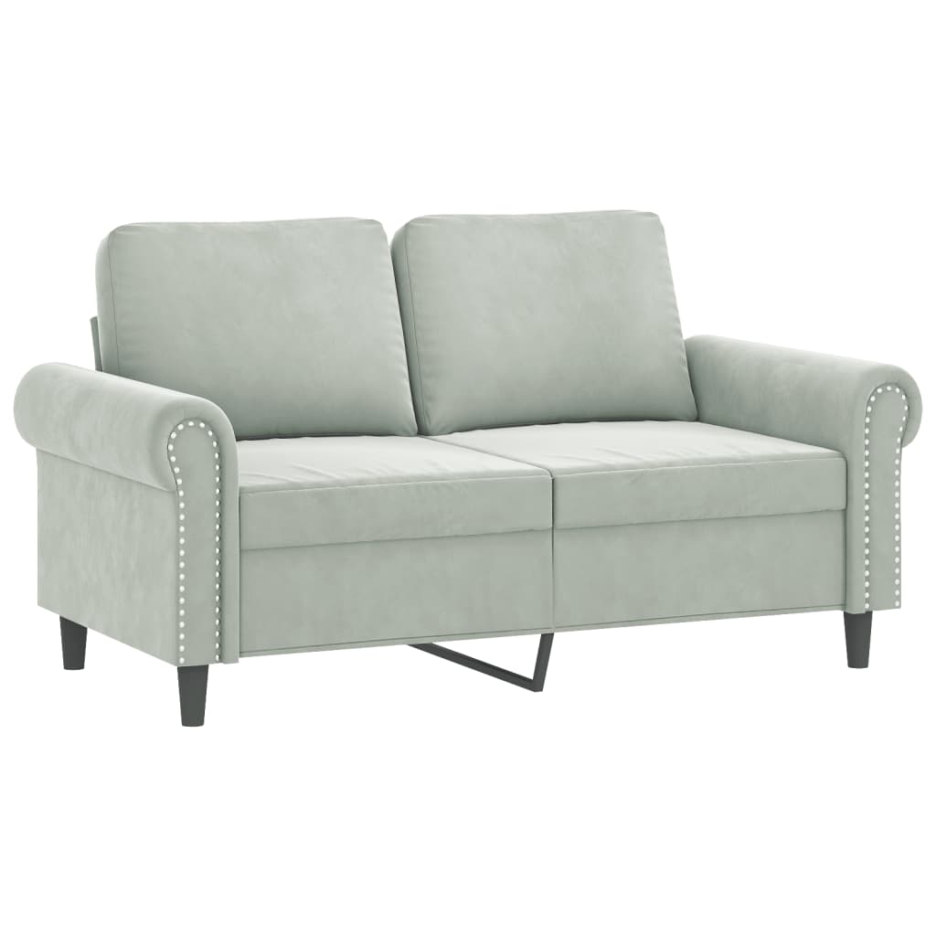 4-delige Loungeset met kussens fluweel lichtgrijs is nu te koop bij PeponiXL, paradijselijk wonen!