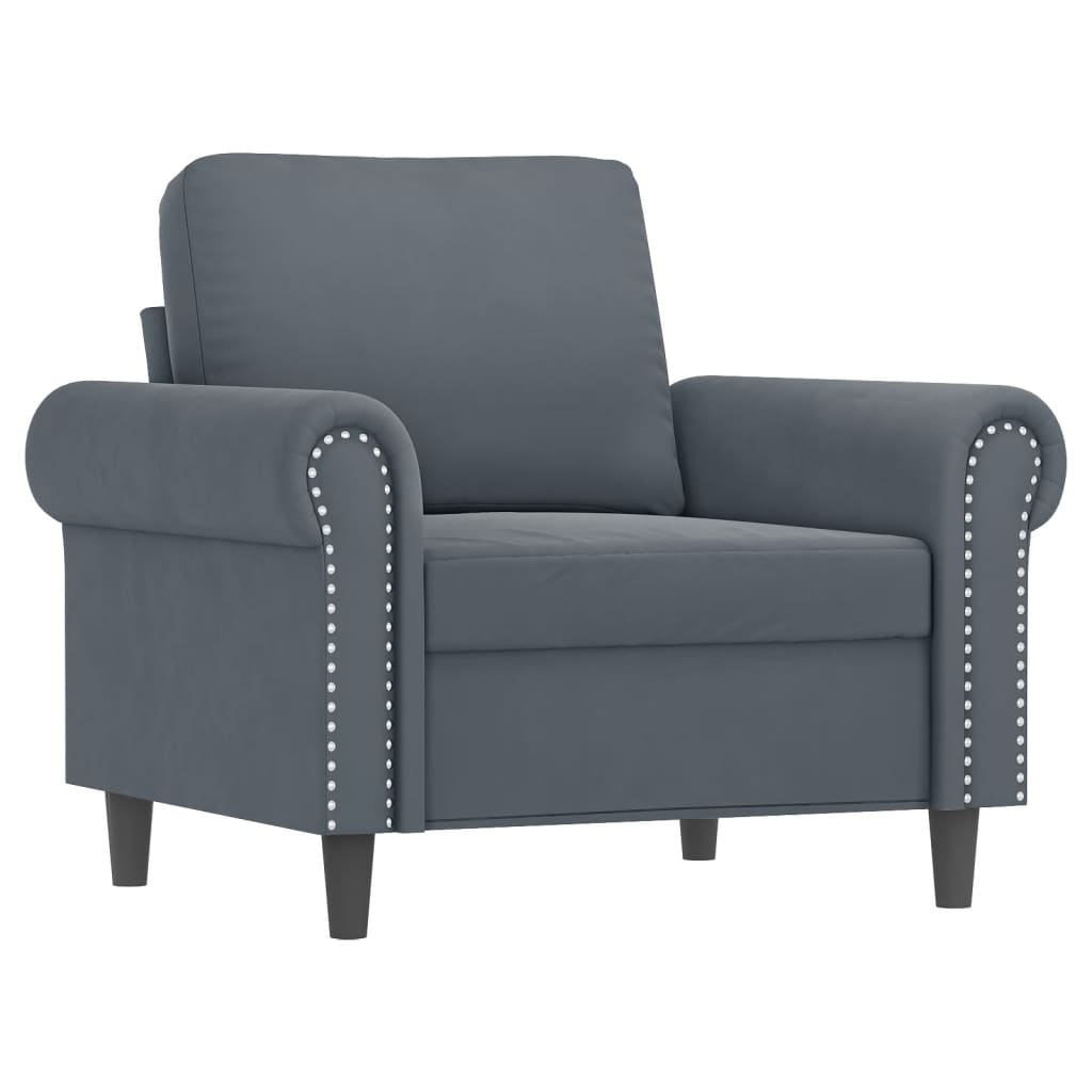 4-delige Loungeset met kussens fluweel donkergrijs is nu te koop bij PeponiXL, paradijselijk wonen!