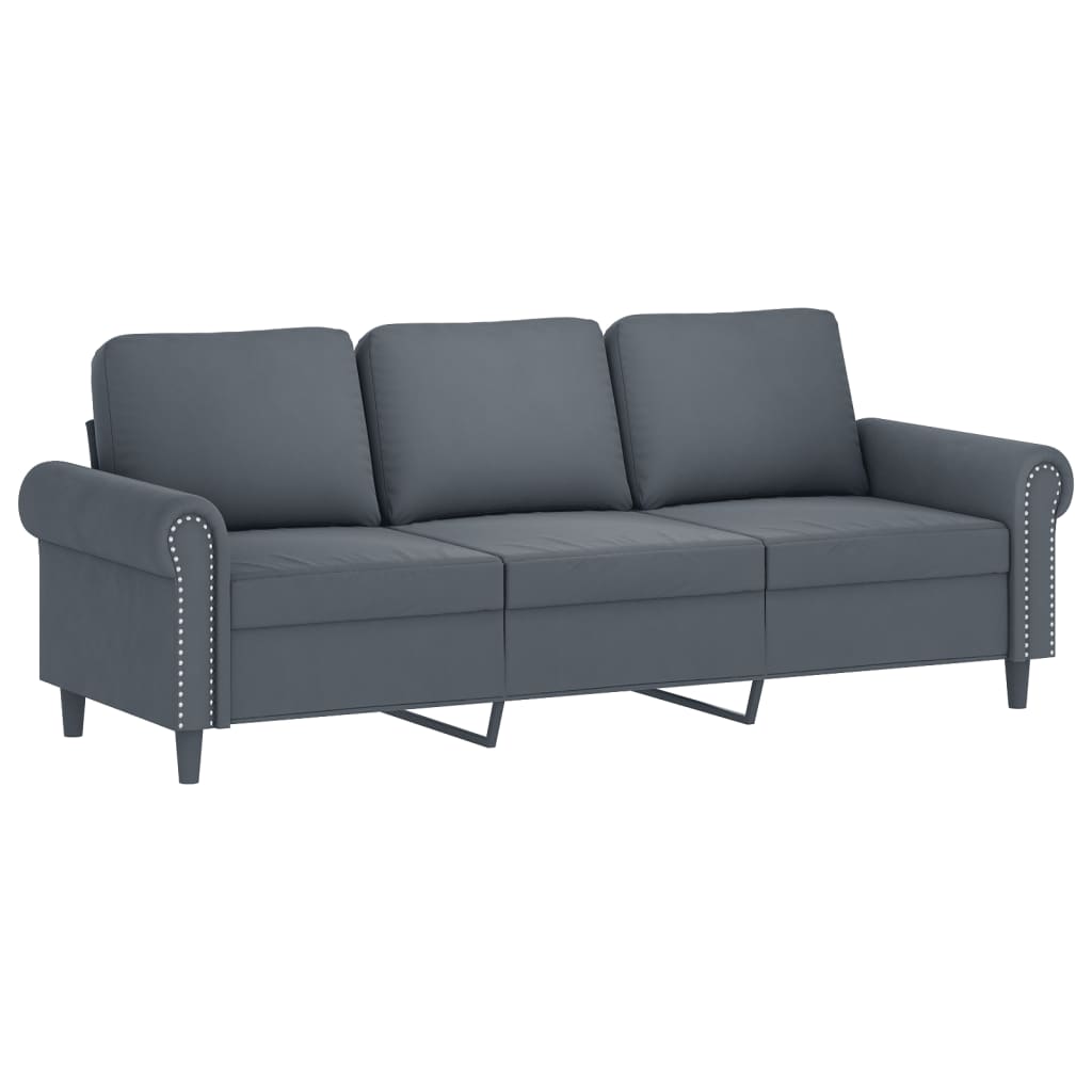 3-delige Loungeset met kussens fluweel donkergrijs is nu te koop bij PeponiXL, paradijselijk wonen!