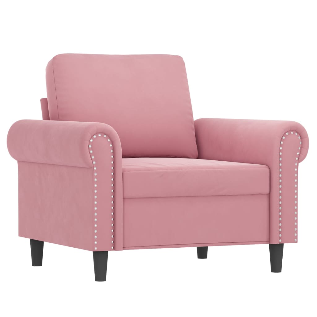 3-delige Loungeset met kussens fluweel roze is nu te koop bij PeponiXL, paradijselijk wonen!