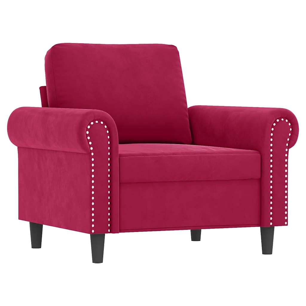 3-delige Loungeset met kussens fluweel wijnrood is nu te koop bij PeponiXL, paradijselijk wonen!