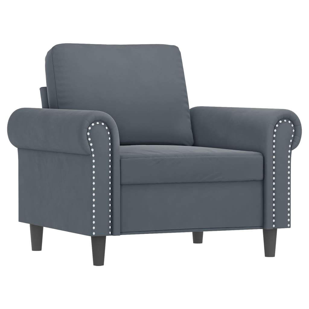 4-delige Loungeset met kussens fluweel donkergrijs is nu te koop bij PeponiXL, paradijselijk wonen!