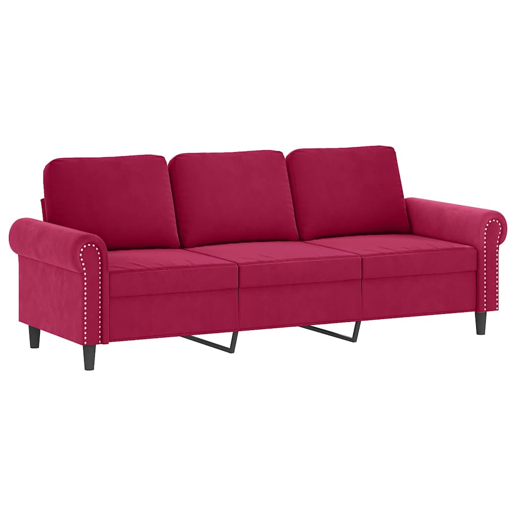 4-delige Loungeset met kussens fluweel wijnrood is nu te koop bij PeponiXL, paradijselijk wonen!