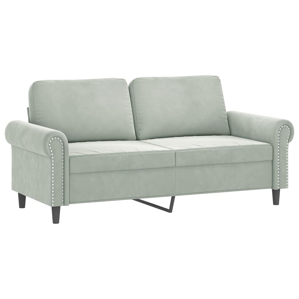 2-delige Loungeset met kussens fluweel lichtgrijs is nu te koop bij PeponiXL, paradijselijk wonen!